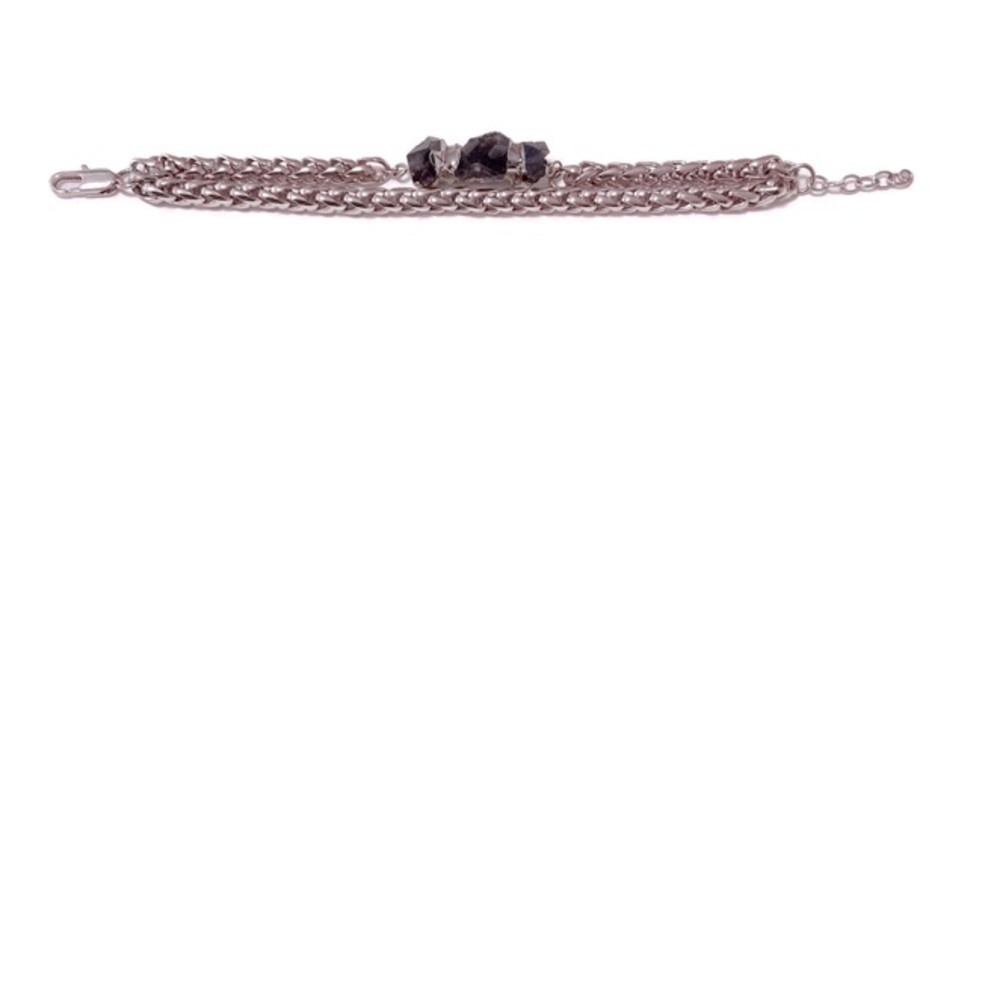 Natural Raw Amethyst Gold Tone Bracelet Adjustable 7-8 inch
